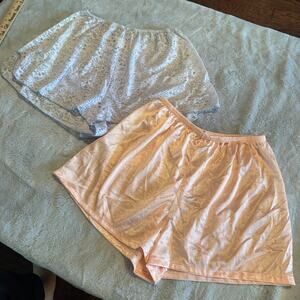 Vintage Sleep shorts sheer Panties Vassarette Nylon sz Small 2 pair peach blue